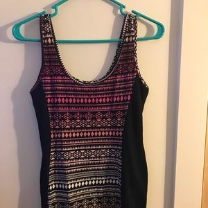 Pink and black dress